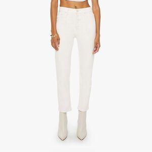 Mother Denim The Tomcat Ankle Straight Leg Cream Puffs White Jeans Size 30